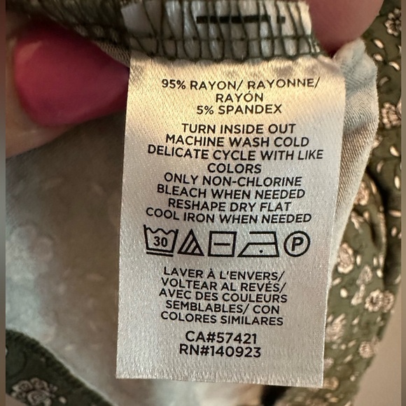 ❤️LOFT - Olive Green Long Sleeve V-Neck Sundress (Size XL) - Picture 11 of 11